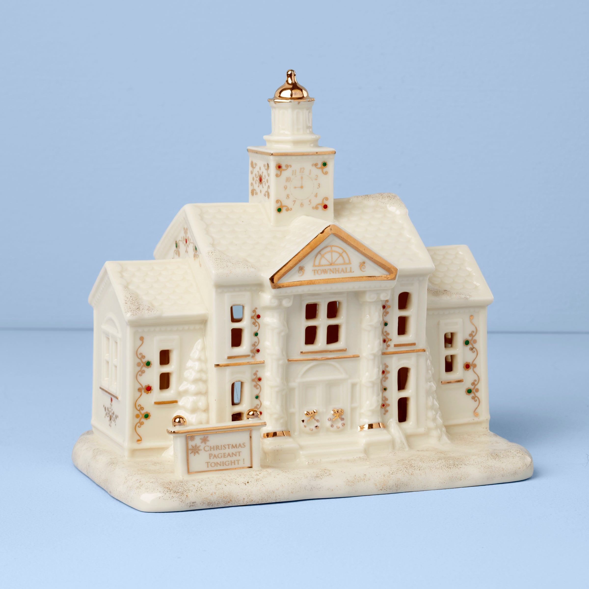 Mistletoe Park Town Hall Lit Figurine