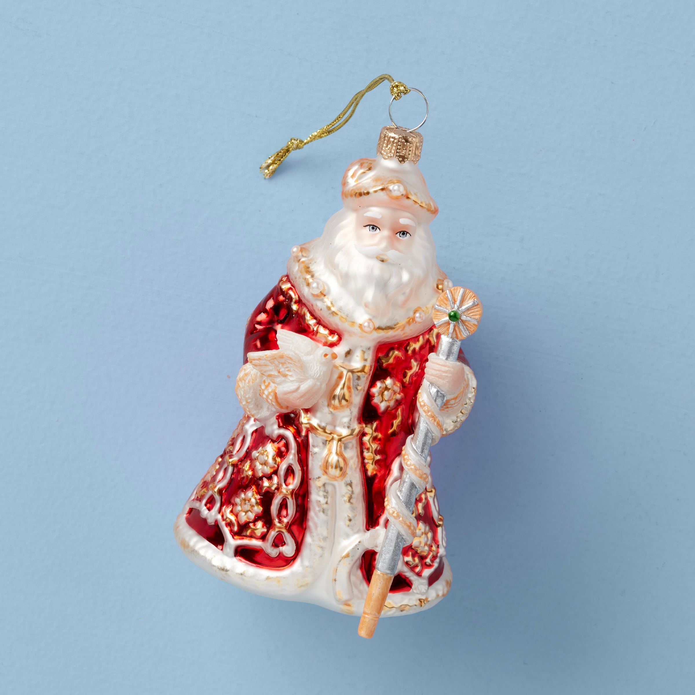 2025 Blown Glass Santa Ornament