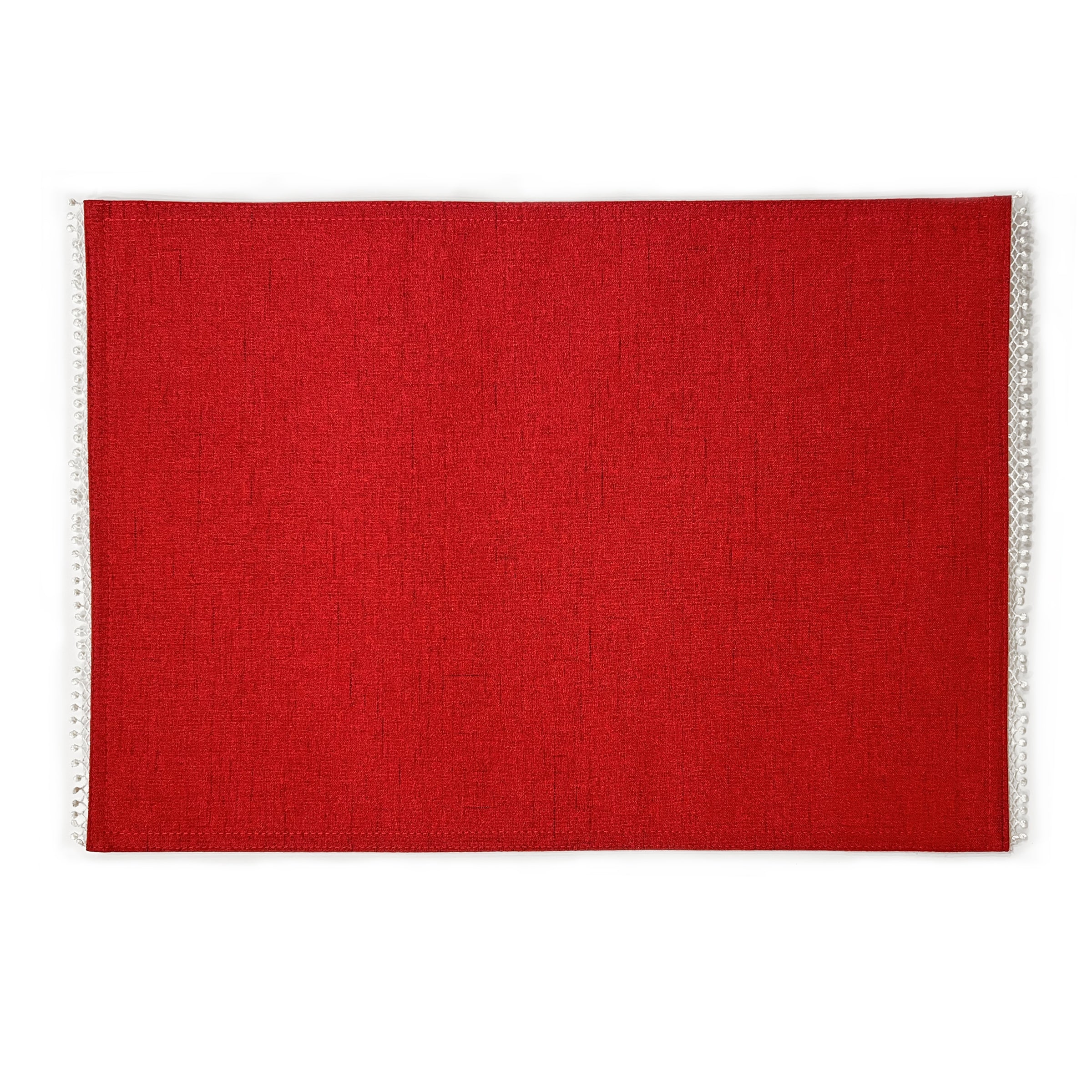 French Perle Red Placemats - Set Of 4