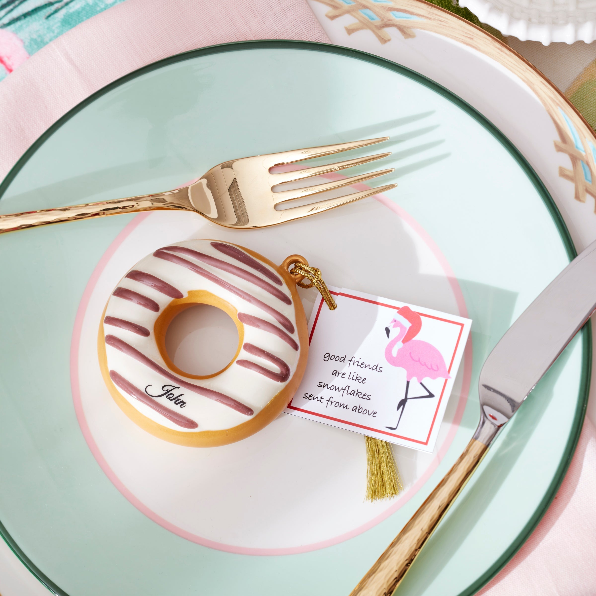 Personalized Donut 2-Piece Ornament Set