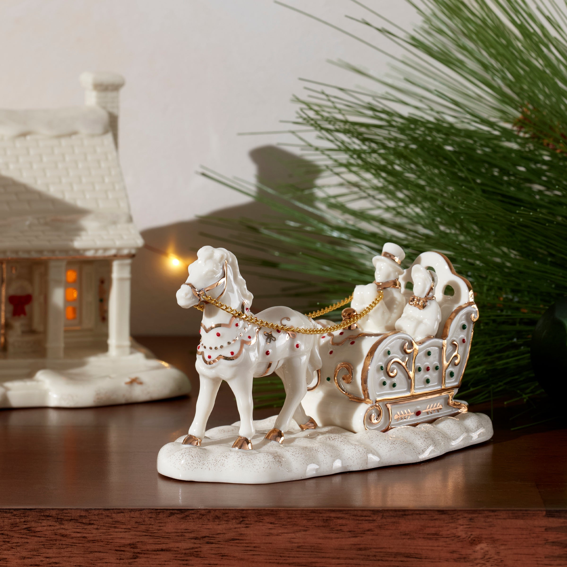 Mistletoe Park Horse & Sleigh Figurines