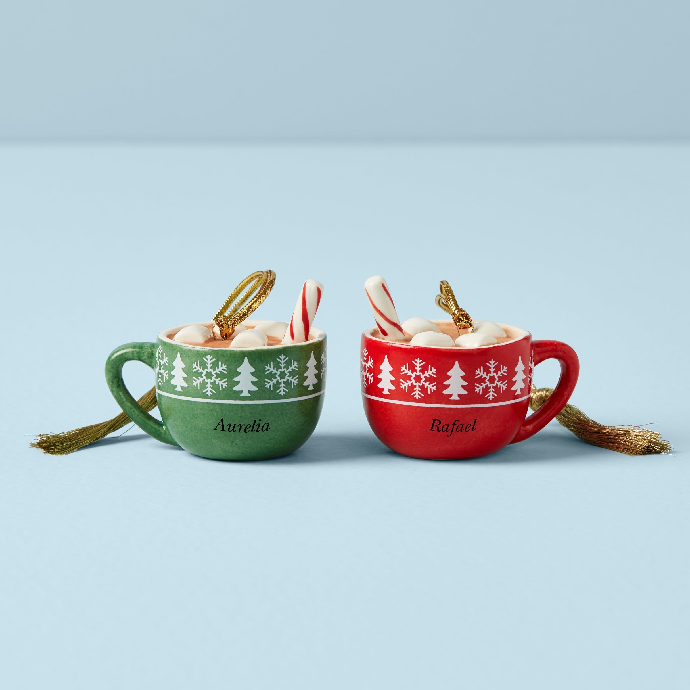Personalized Hot Cocoa 2-Piece Ornament Set