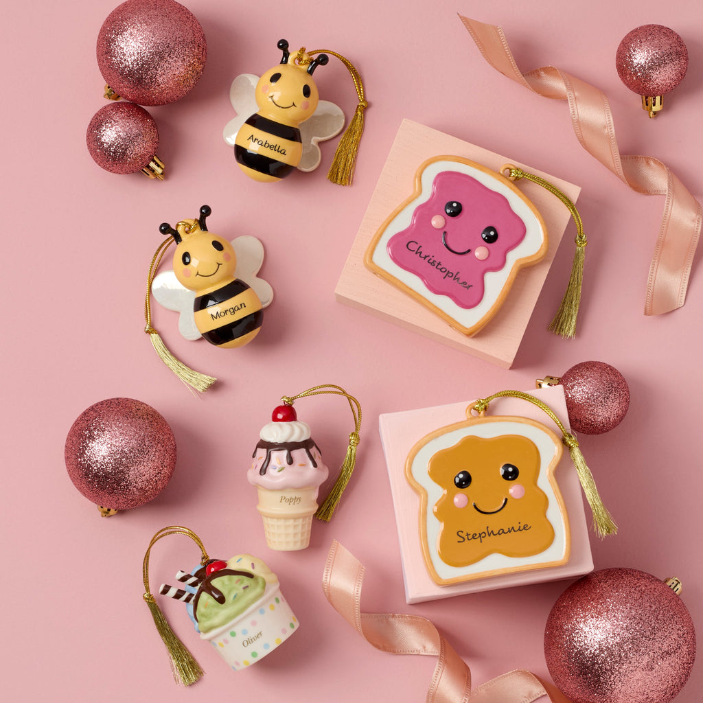 Personalized Bees 2-Piece Ornament Set