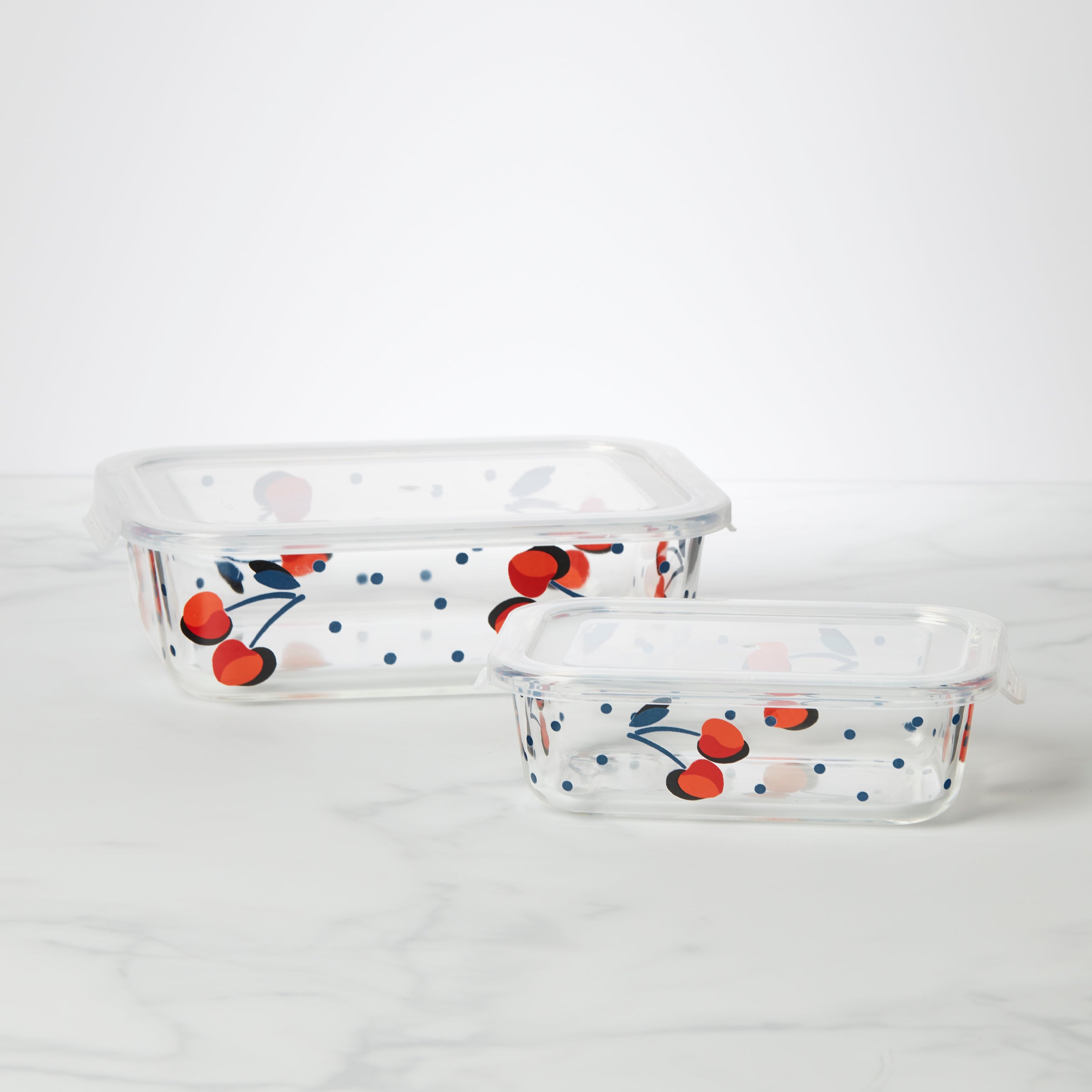 Vintage Cherry Dot 2-Piece Rectangular Storage Set