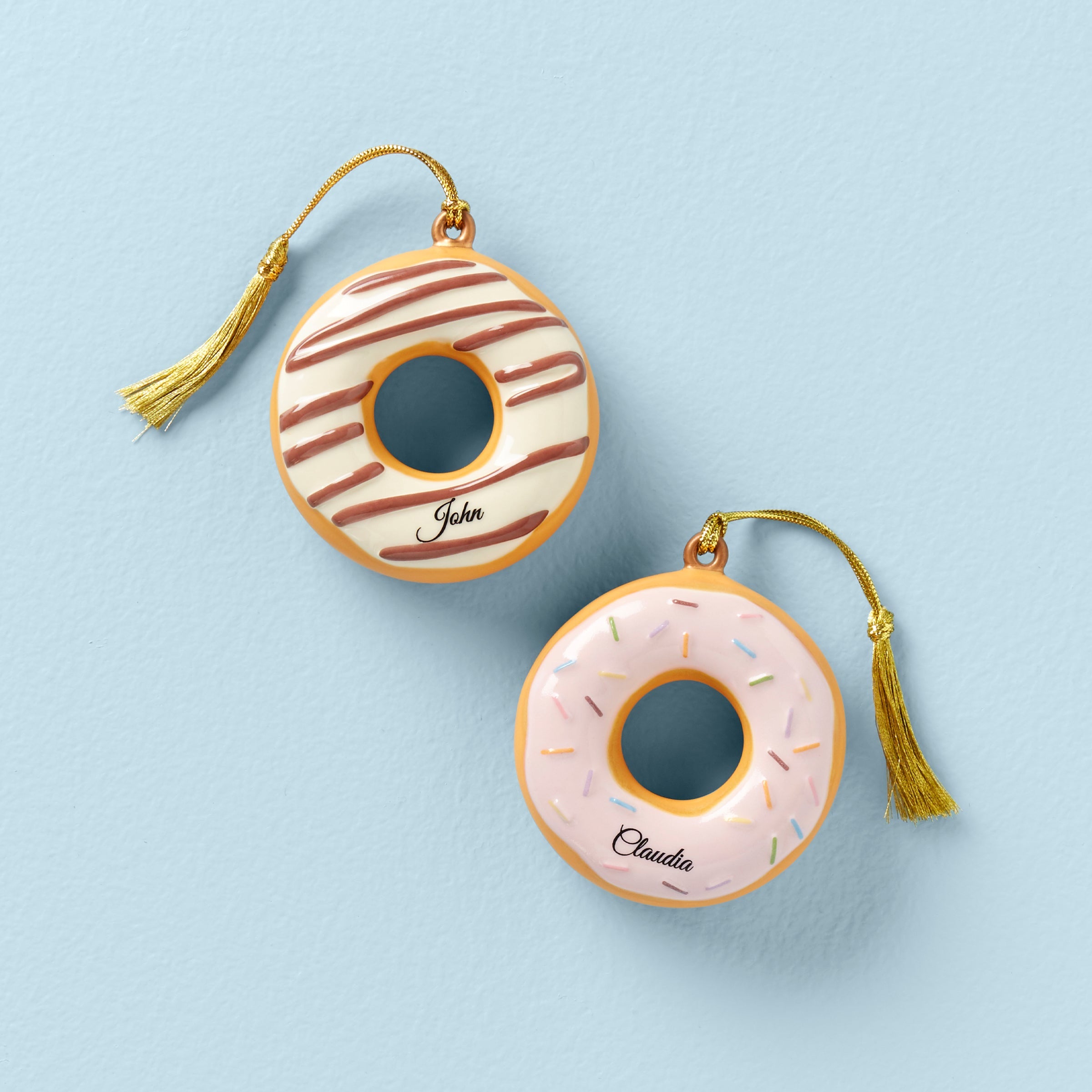 Personalized Donut 2-Piece Ornament Set