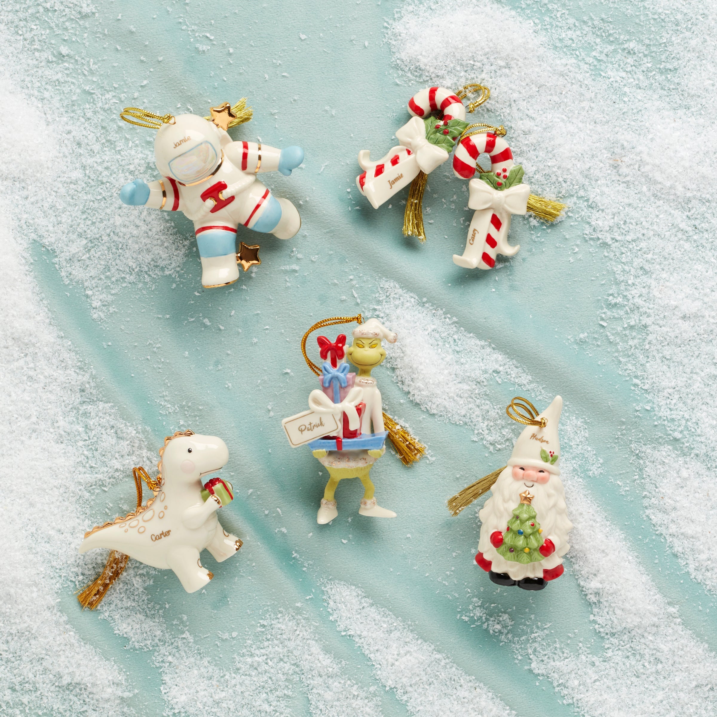 Personalized Candycane 2-Piece Ornament Set