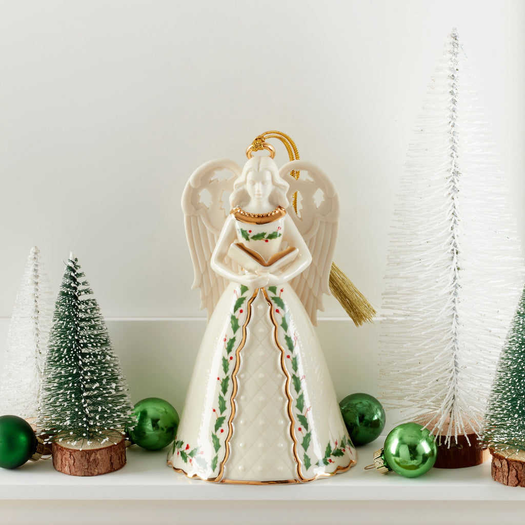 Holiday Angel Bell With Hymns Ornament