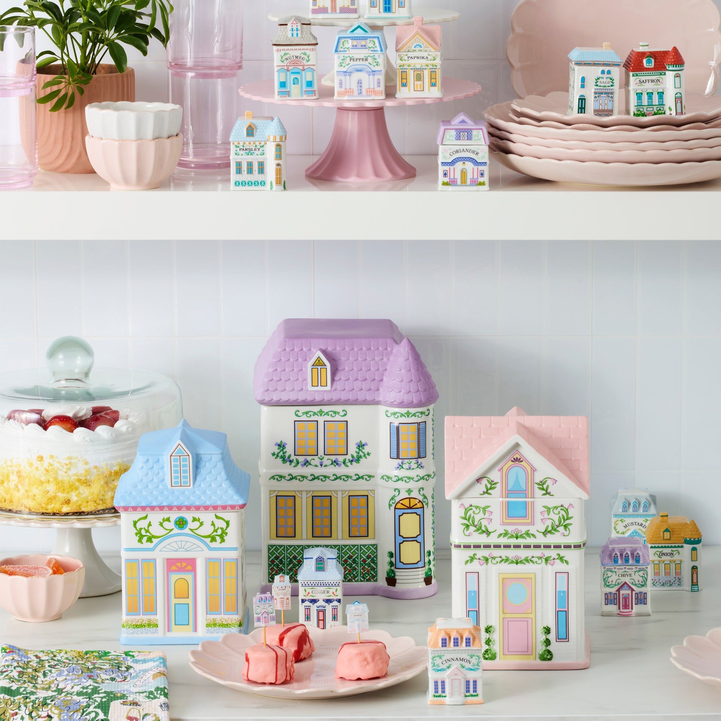 Lenox Village House Canisters - Set Of 3