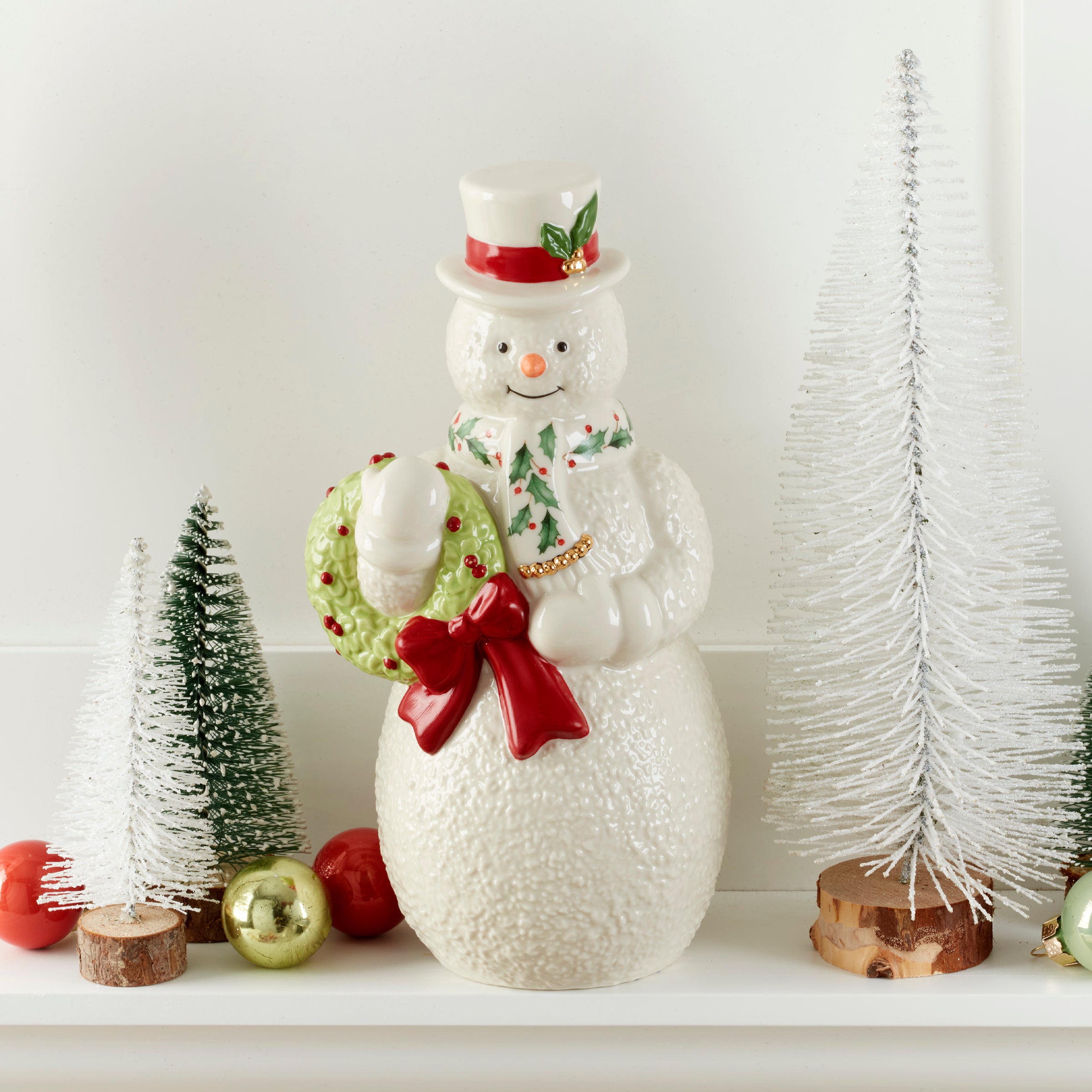 2025 Snowman With Wreath Figurine