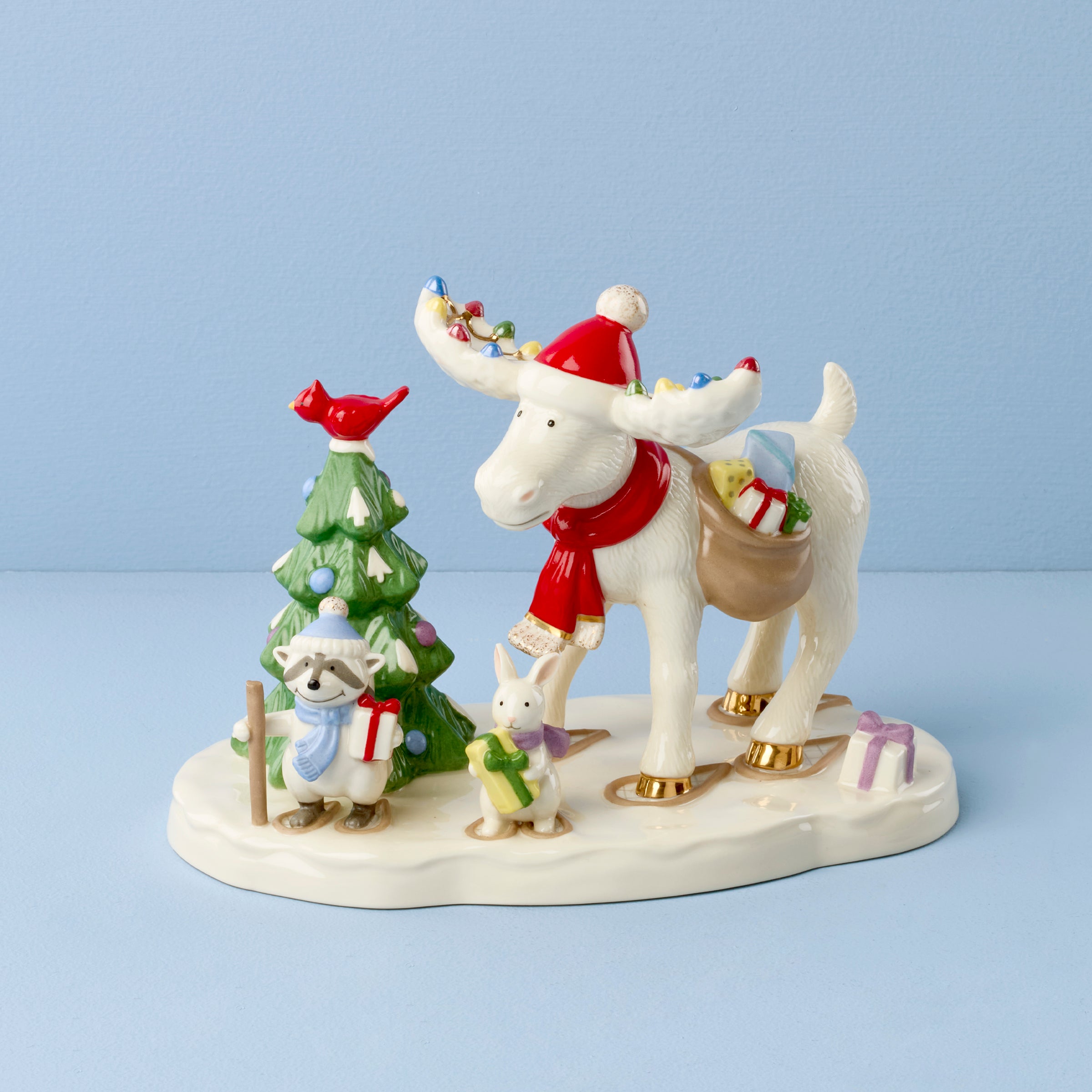 Marcel The Moose Delivering Gifts Figurine