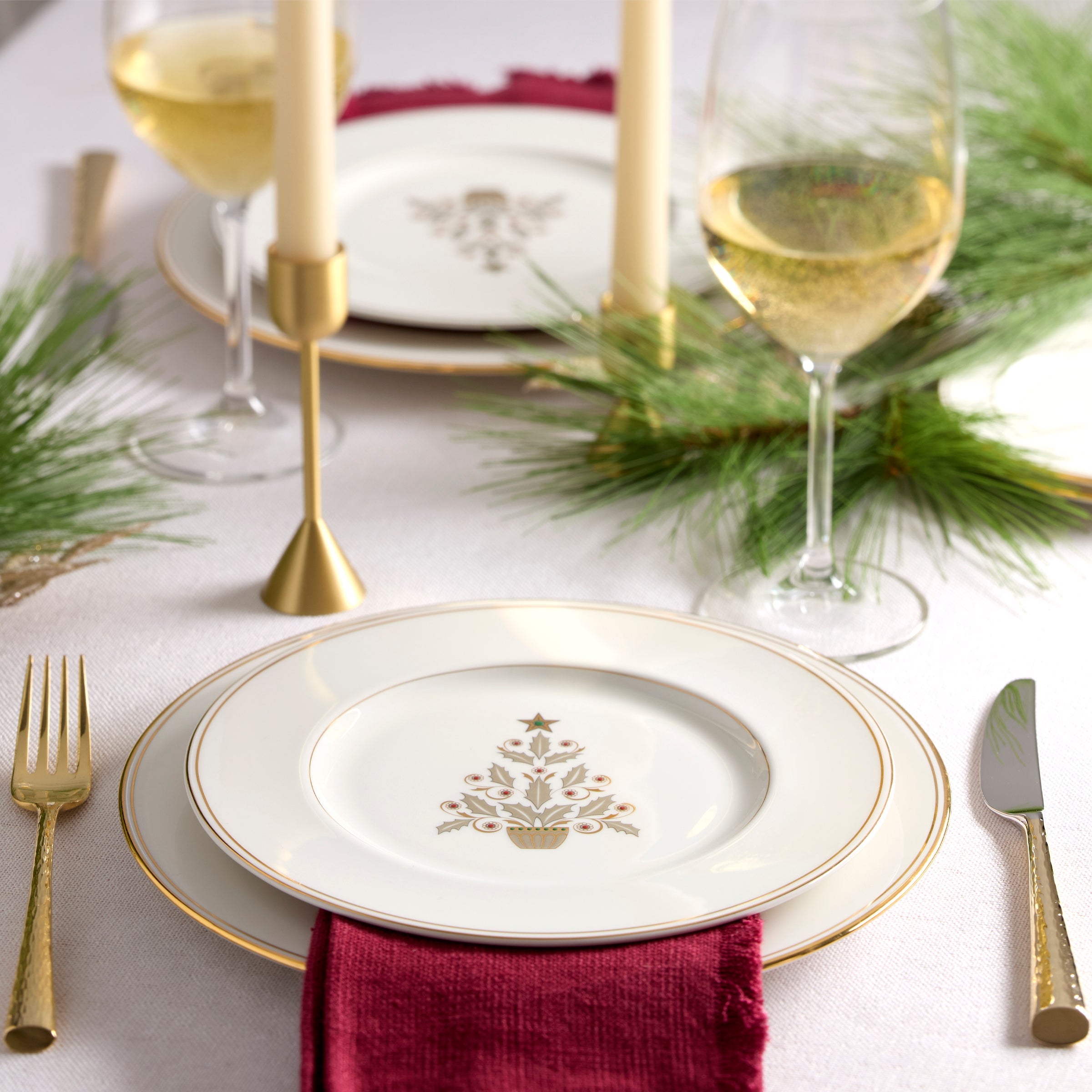 Federal Gold Tree Accent Plates - Set of 4