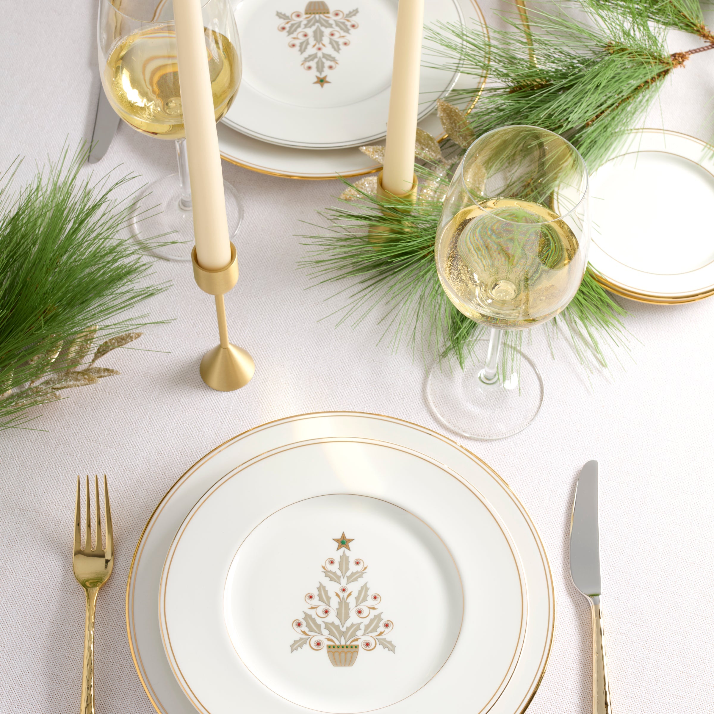 Federal Gold Tree Accent Plates - Set of 4