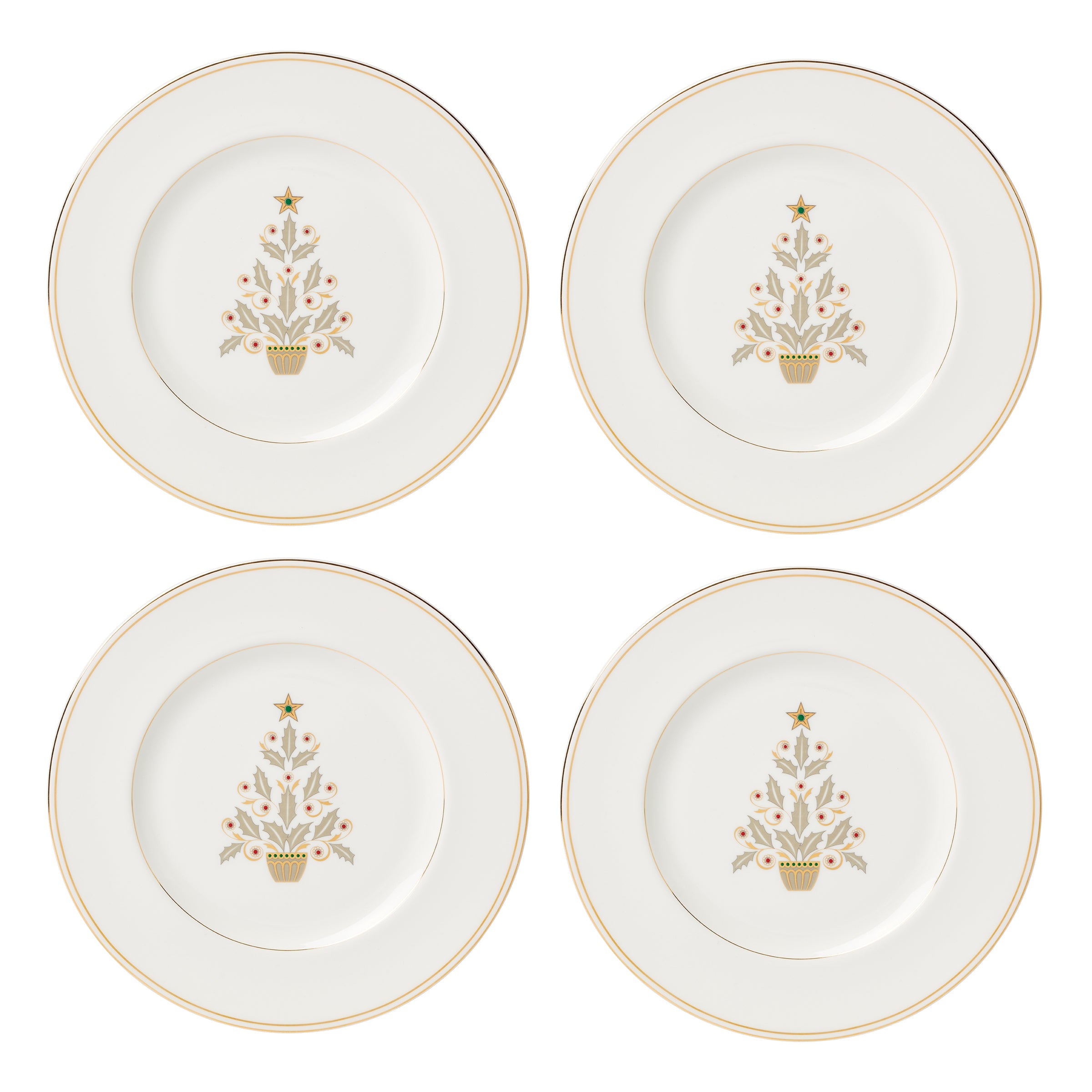 Federal Gold Tree Accent Plates - Set of 4