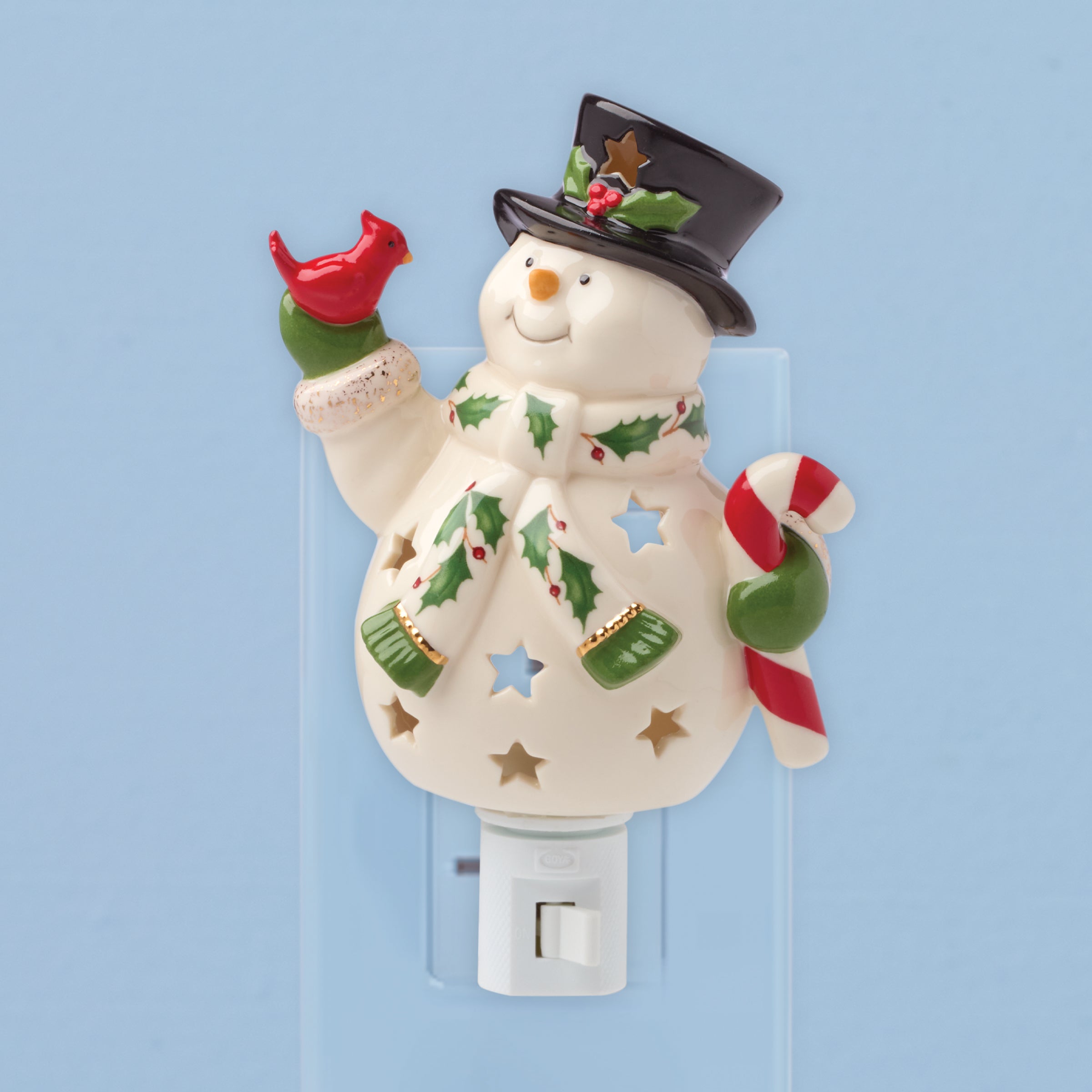Happy Holly Days Snowman Night Light