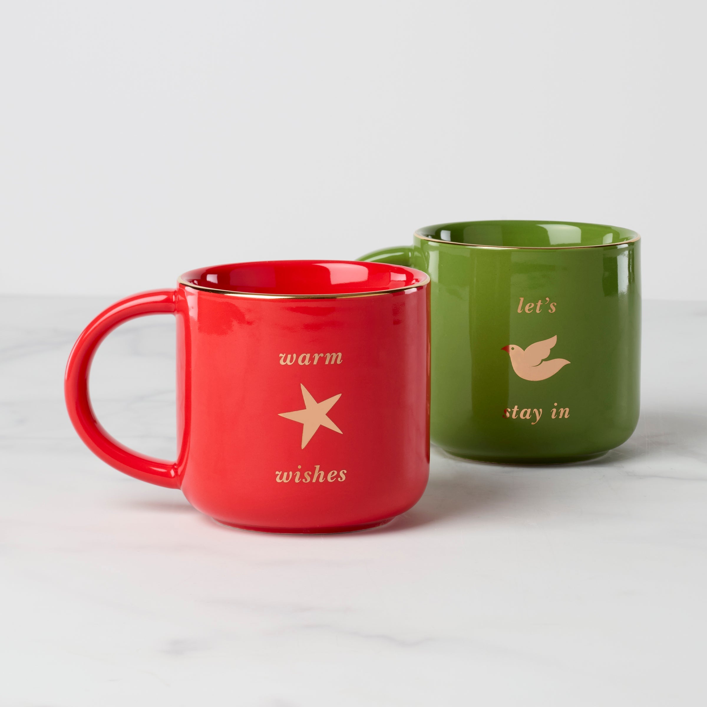 Be Jolly Warm Wishes Mugs - Set of 2