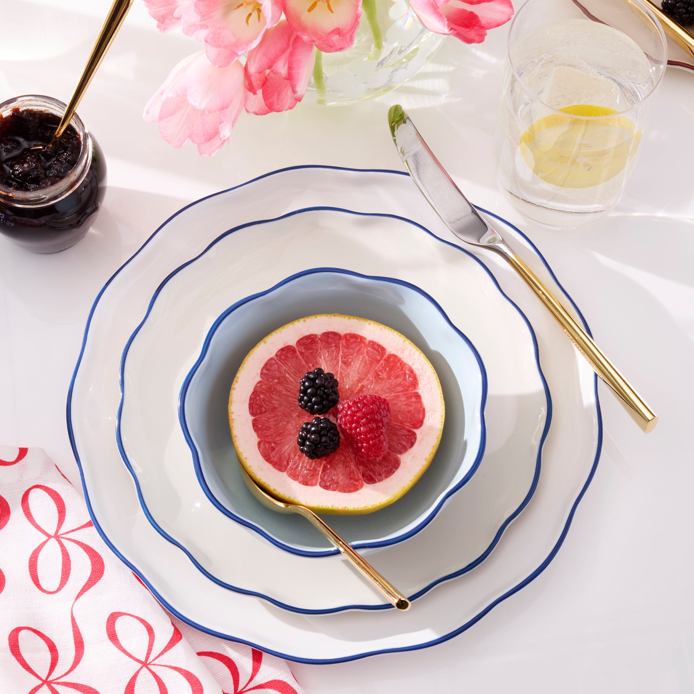 Garden Party Blue 16-Piece Dinnerware Set