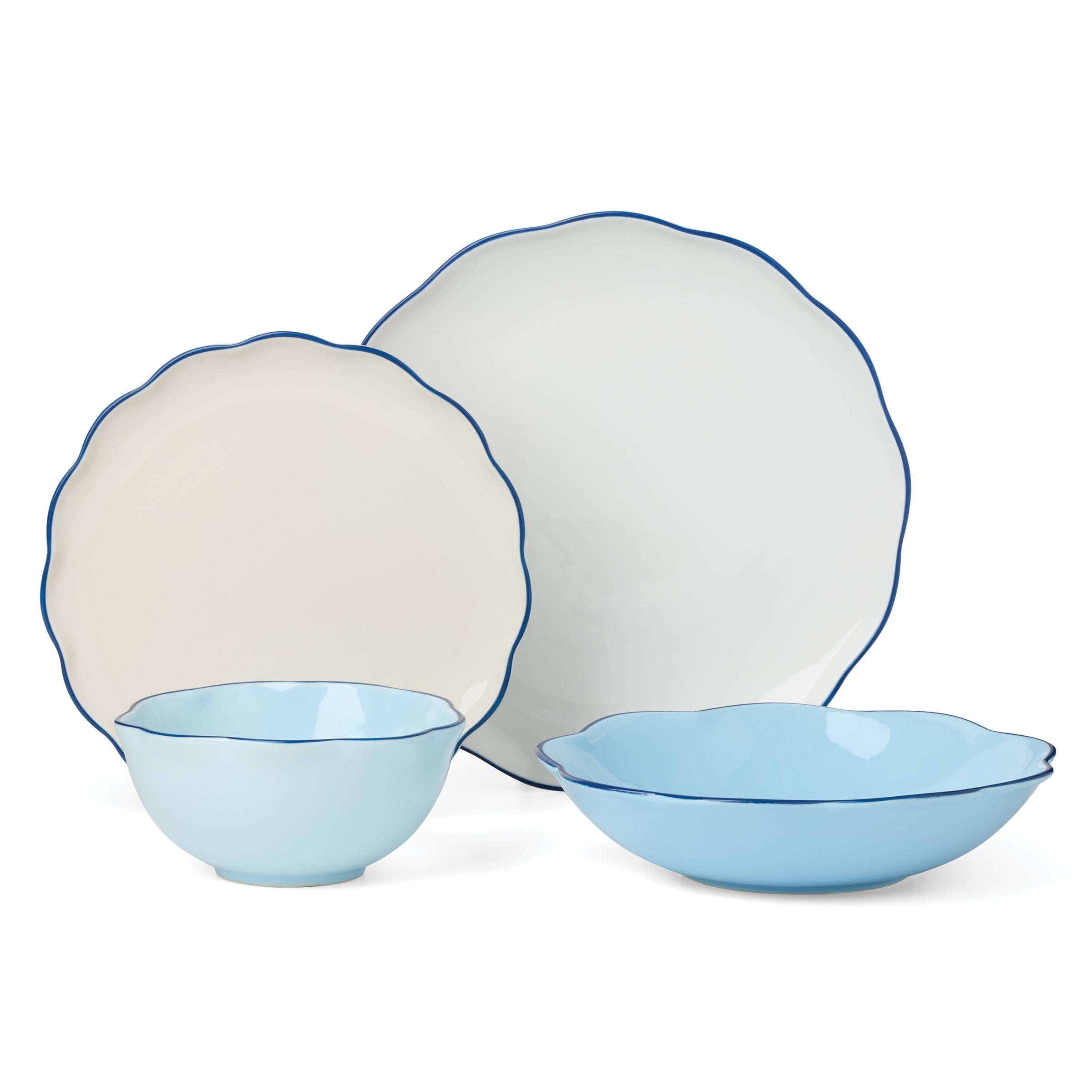 Garden Party Blue 16-Piece Dinnerware Set