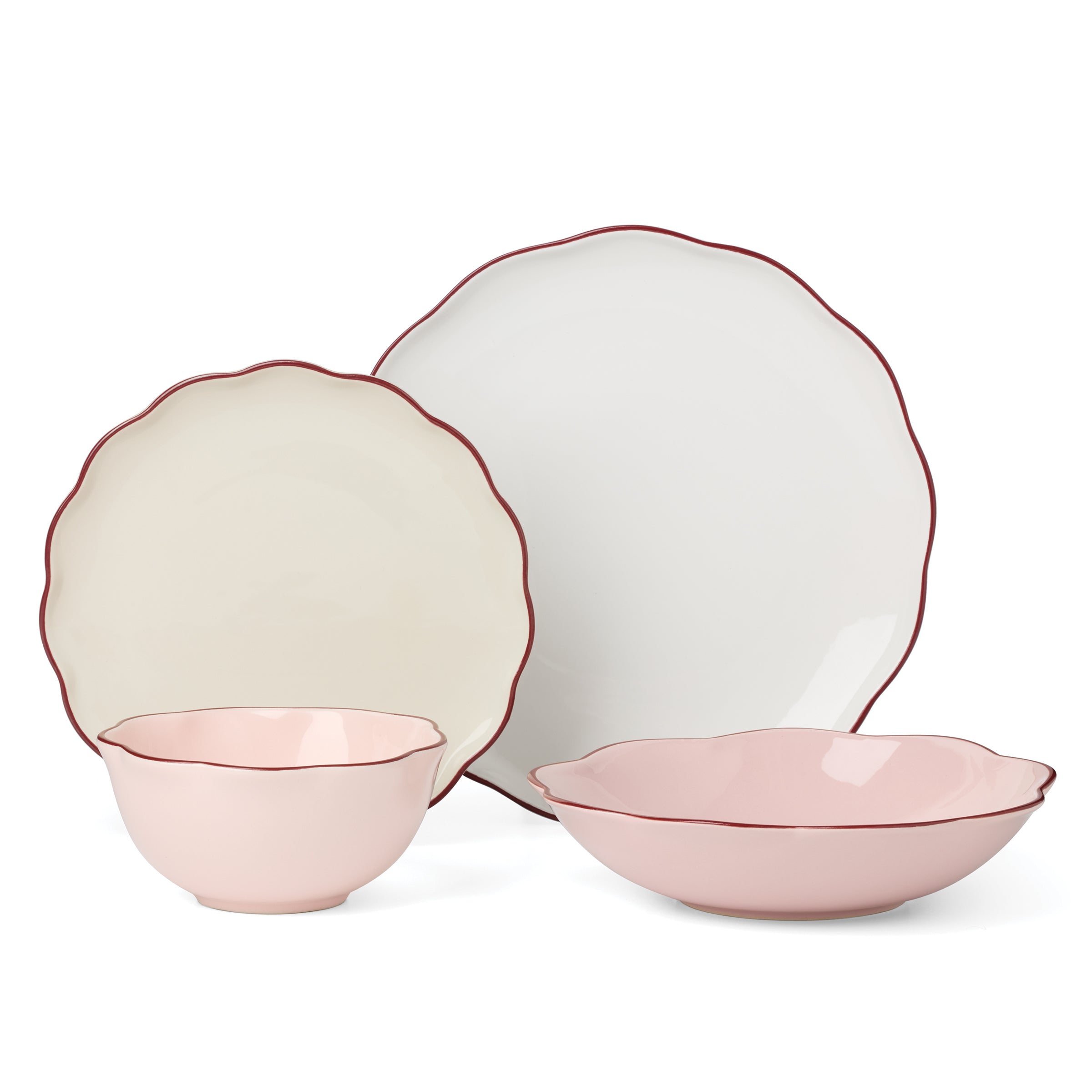 Garden Party Pink 16-Piece Dinnerware Set