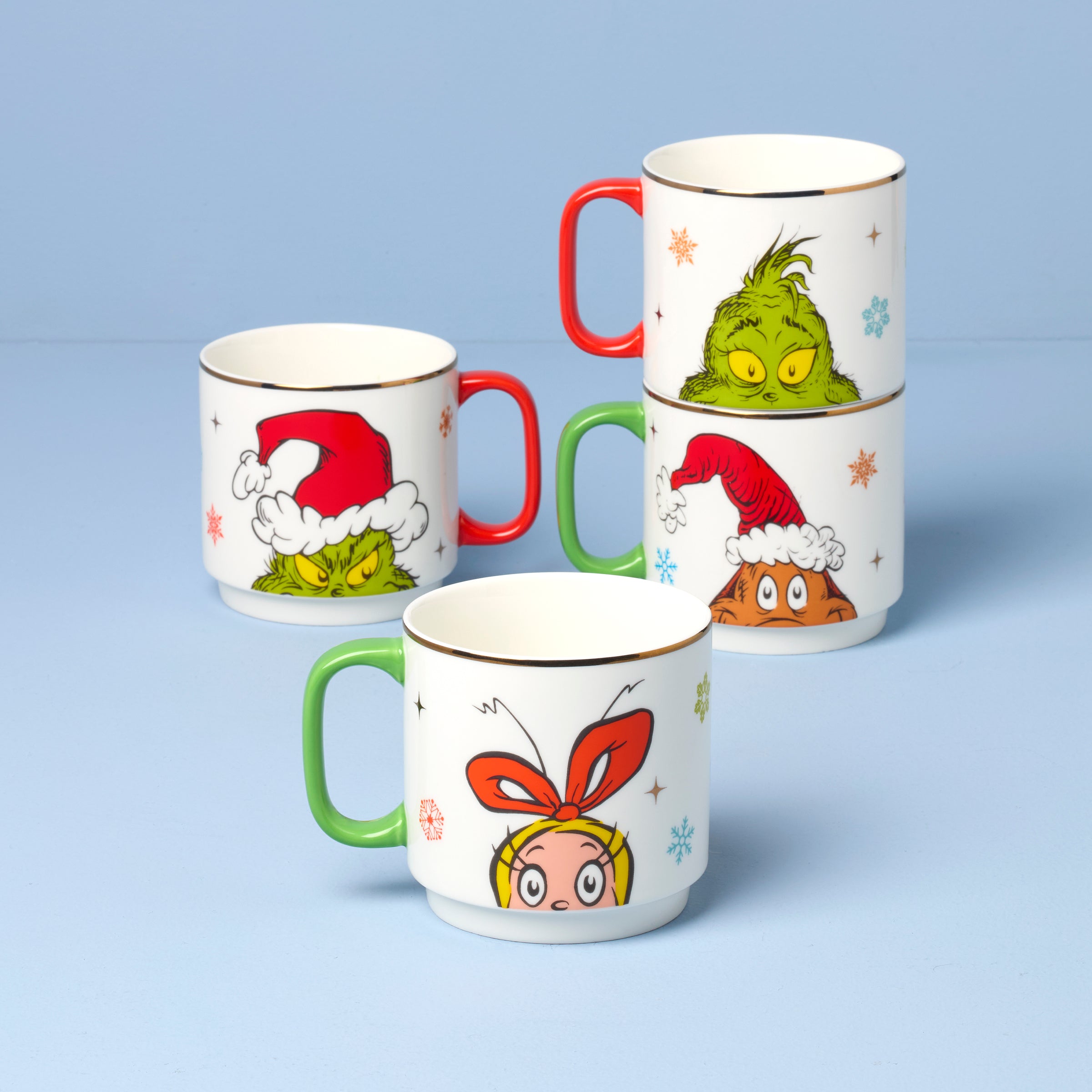 Merry Grinchmas Stackable Mugs - Set of 4