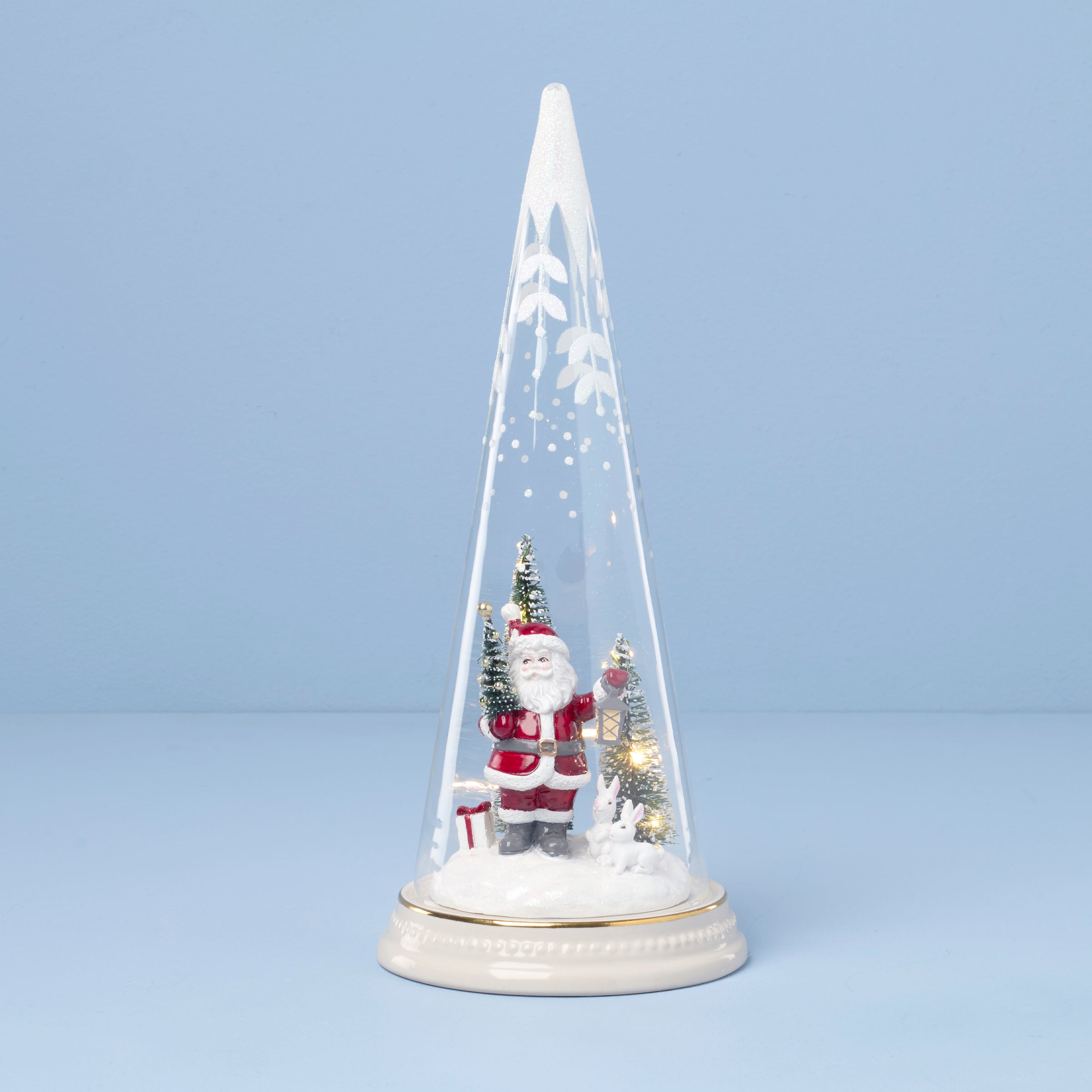 Merry & Magical Lit Santa With Lantern Figurine