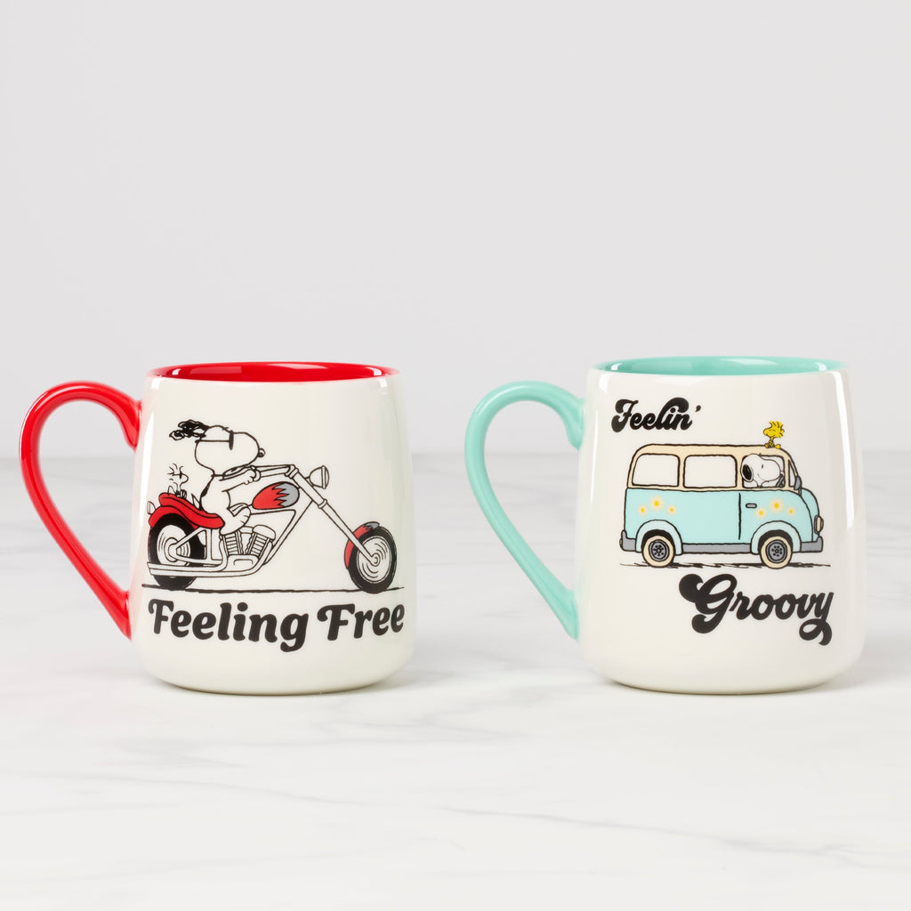 Peanuts Mugs - Set of 2 - Groovy-Feeling Free