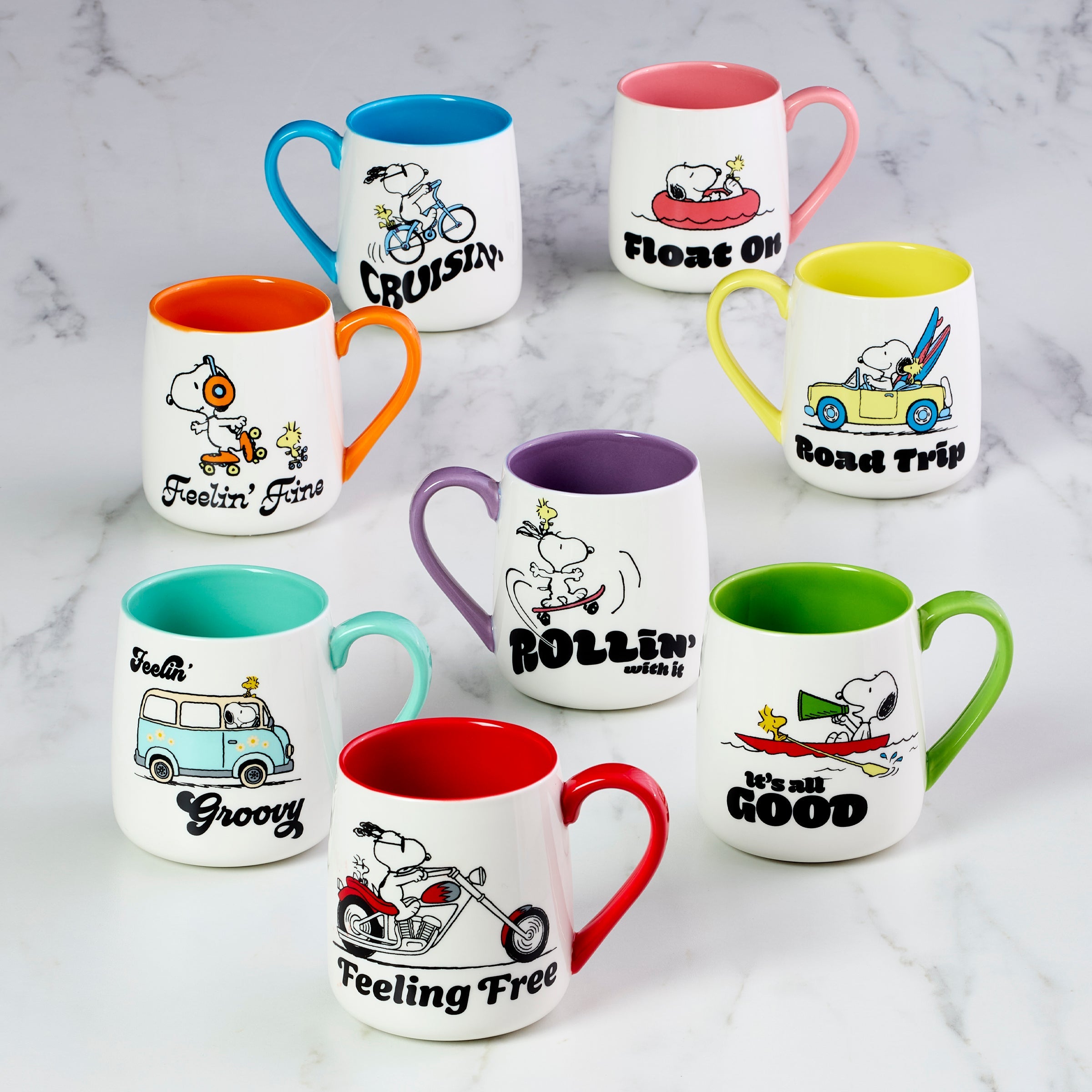 Peanuts Mugs - Set of 2 - Groovy-Feeling Free