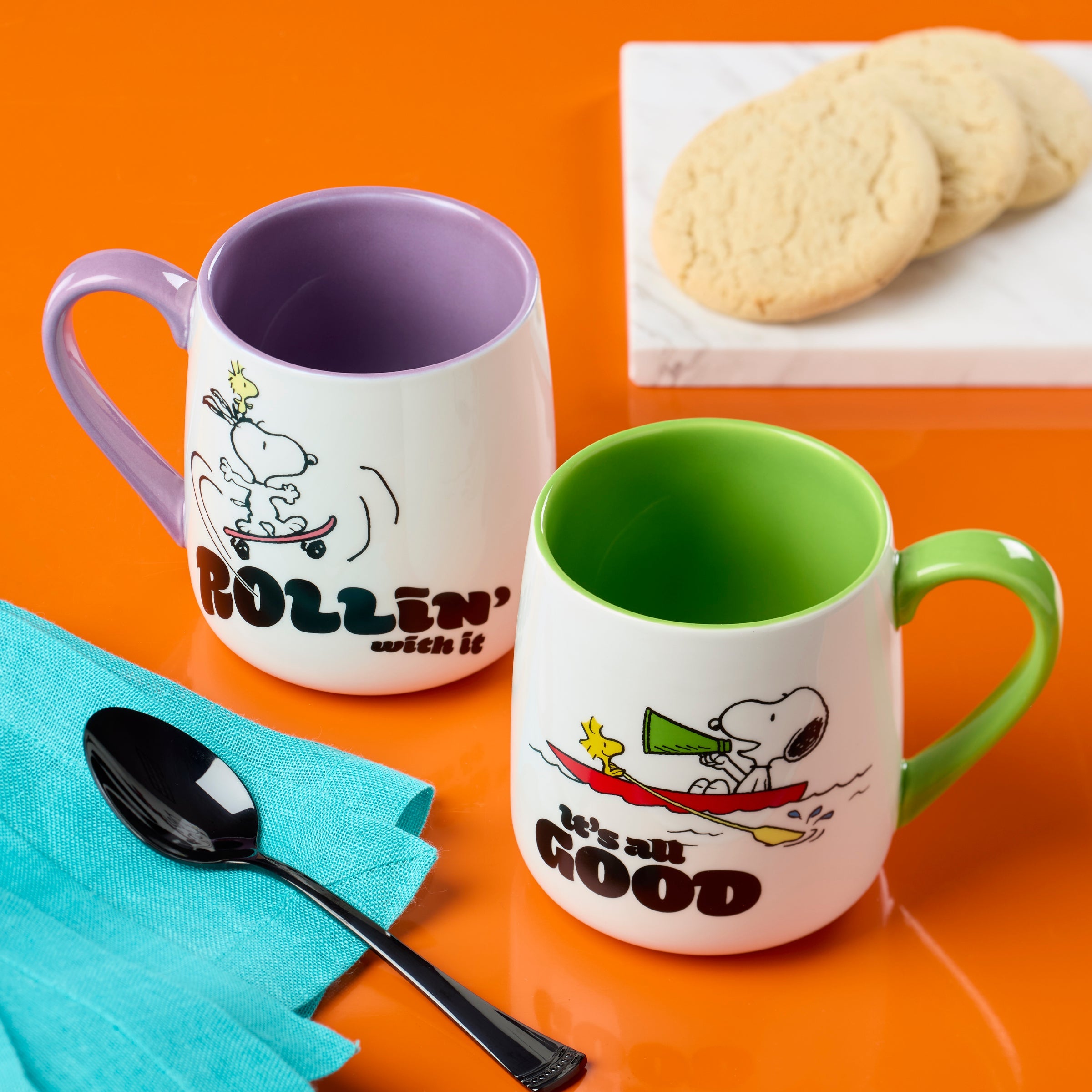 Peanuts Mugs - Set of 2 - Rollin'-All Good