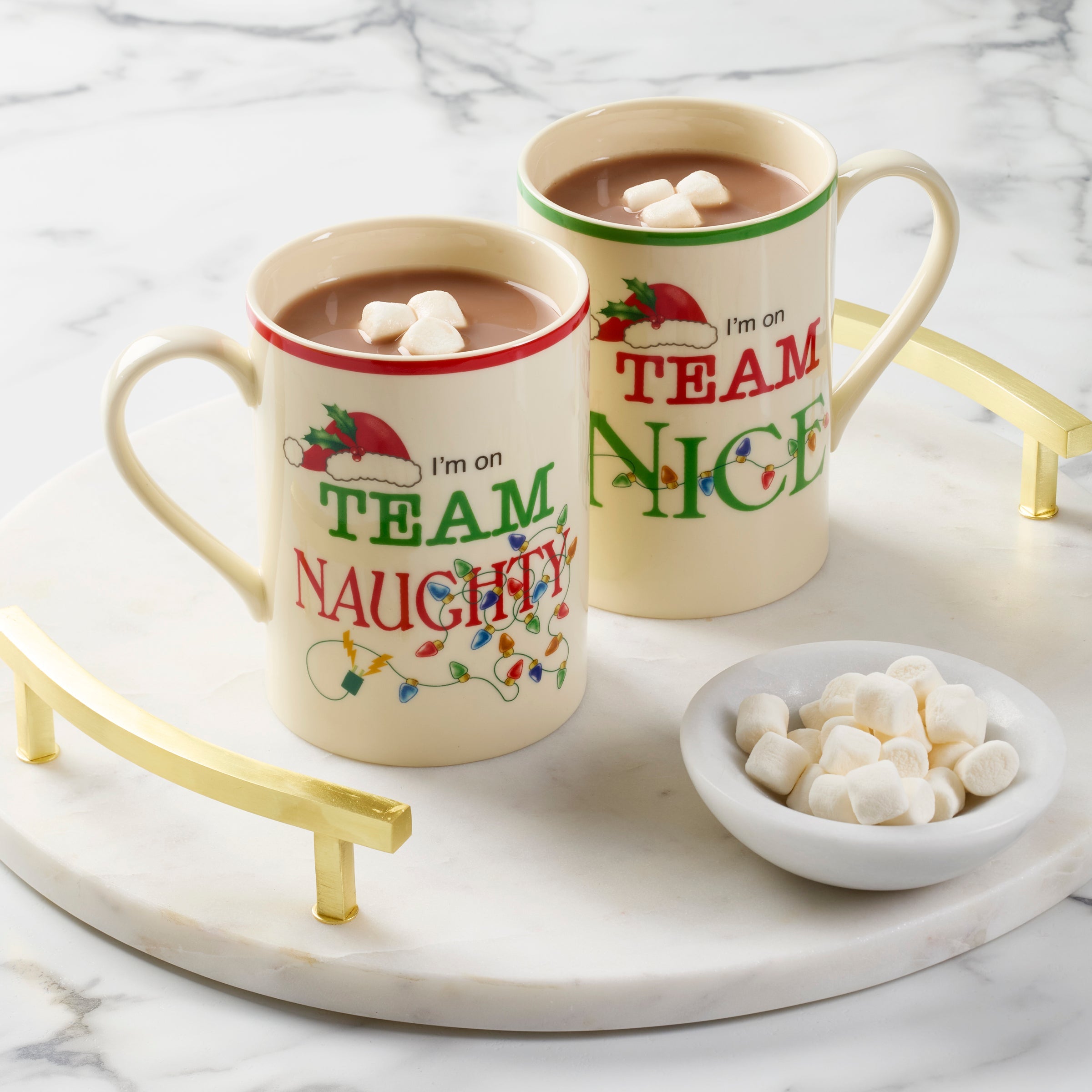 Holiday Naughty & Nice Mugs - Set of 2
