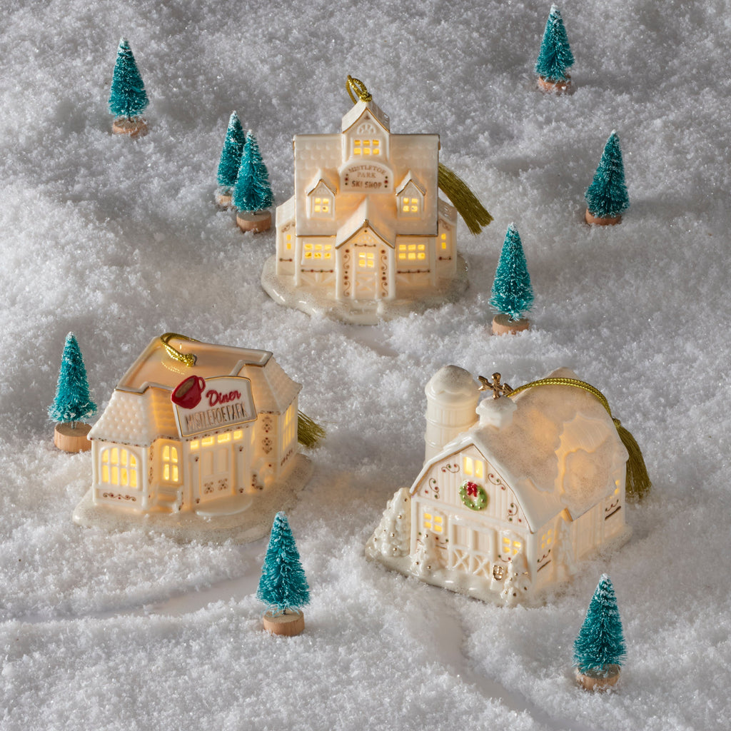 Mistletoe Park Ski Shop Lit Ornament