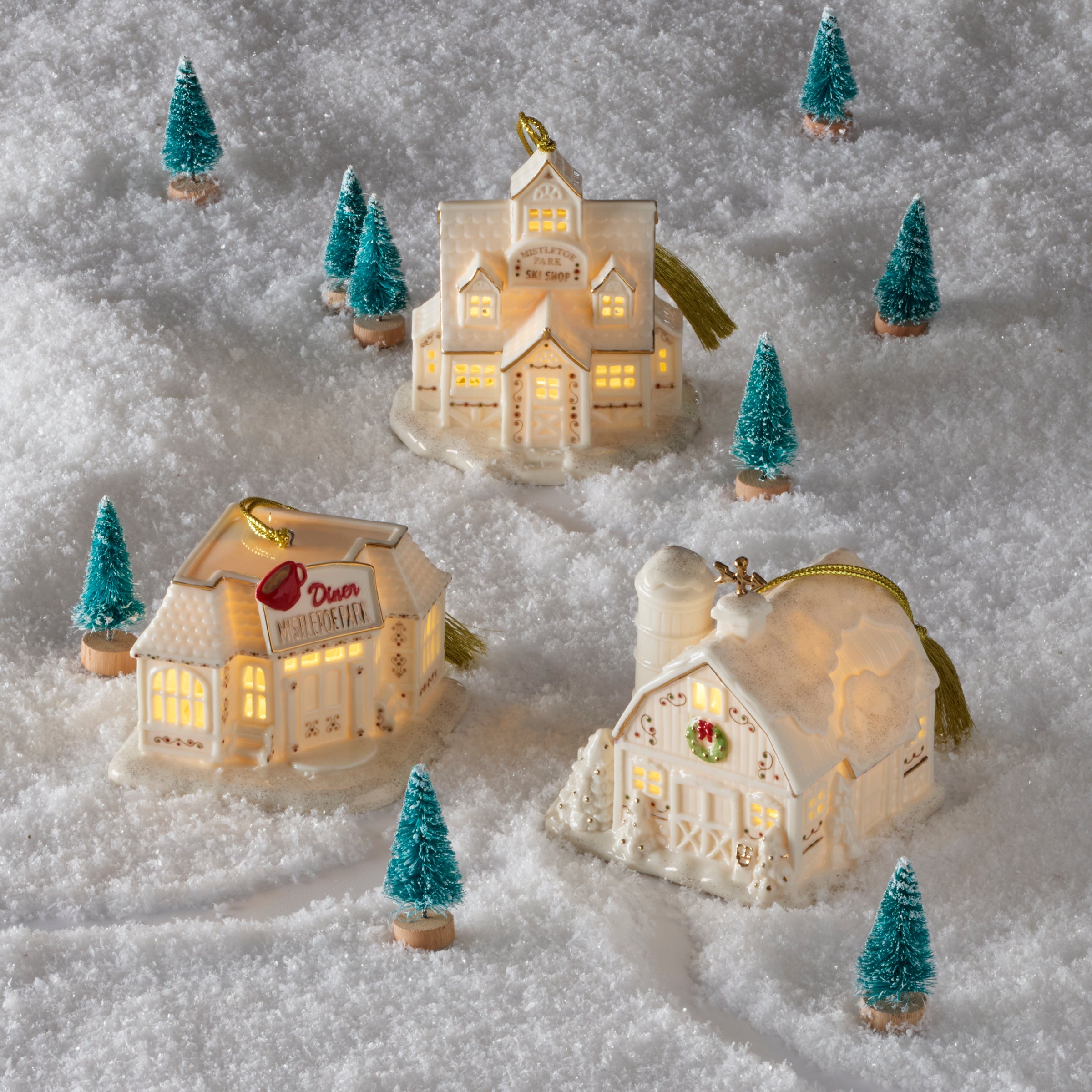 Mistletoe Park Ski Shop Lit Ornament