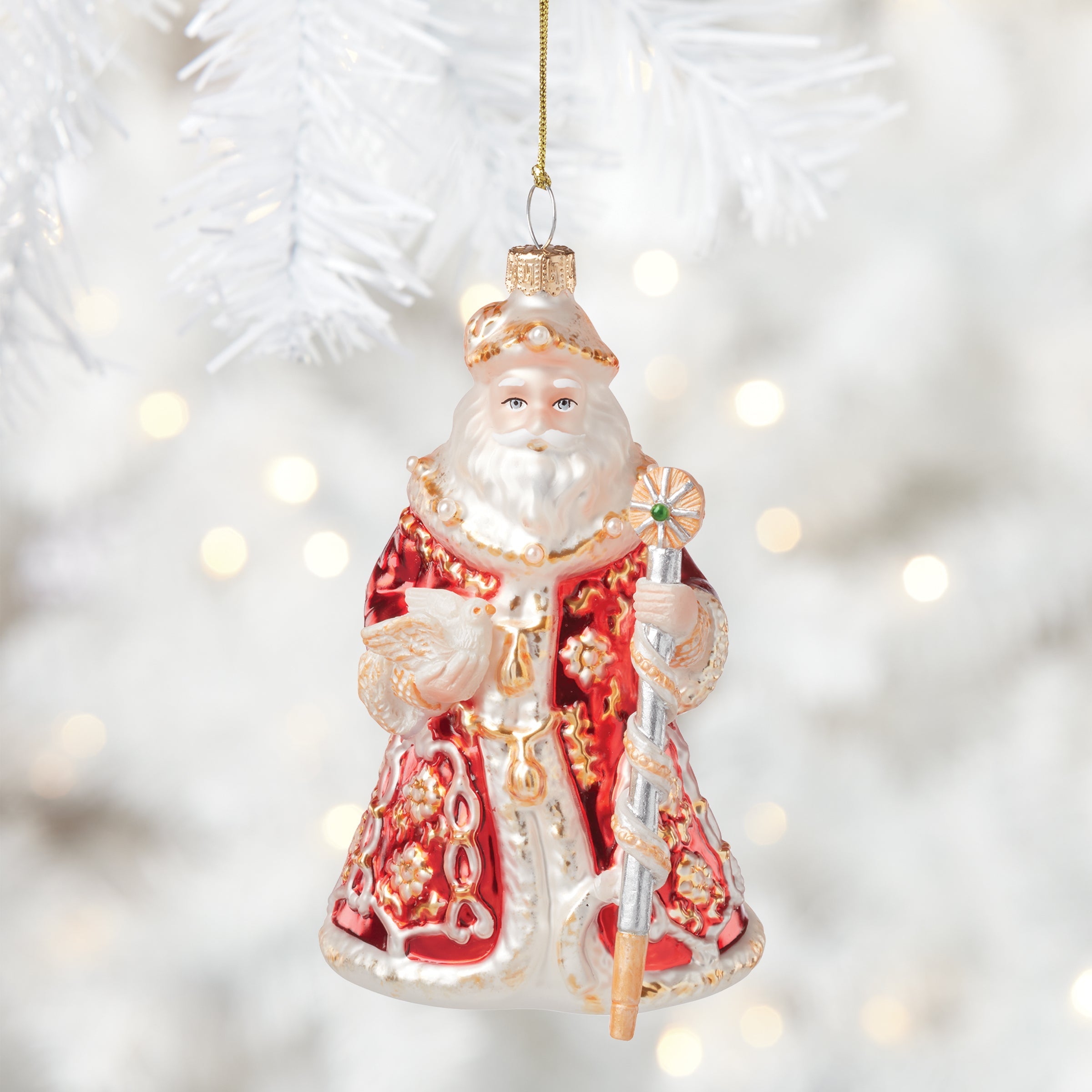 2025 Blown Glass Santa Ornament
