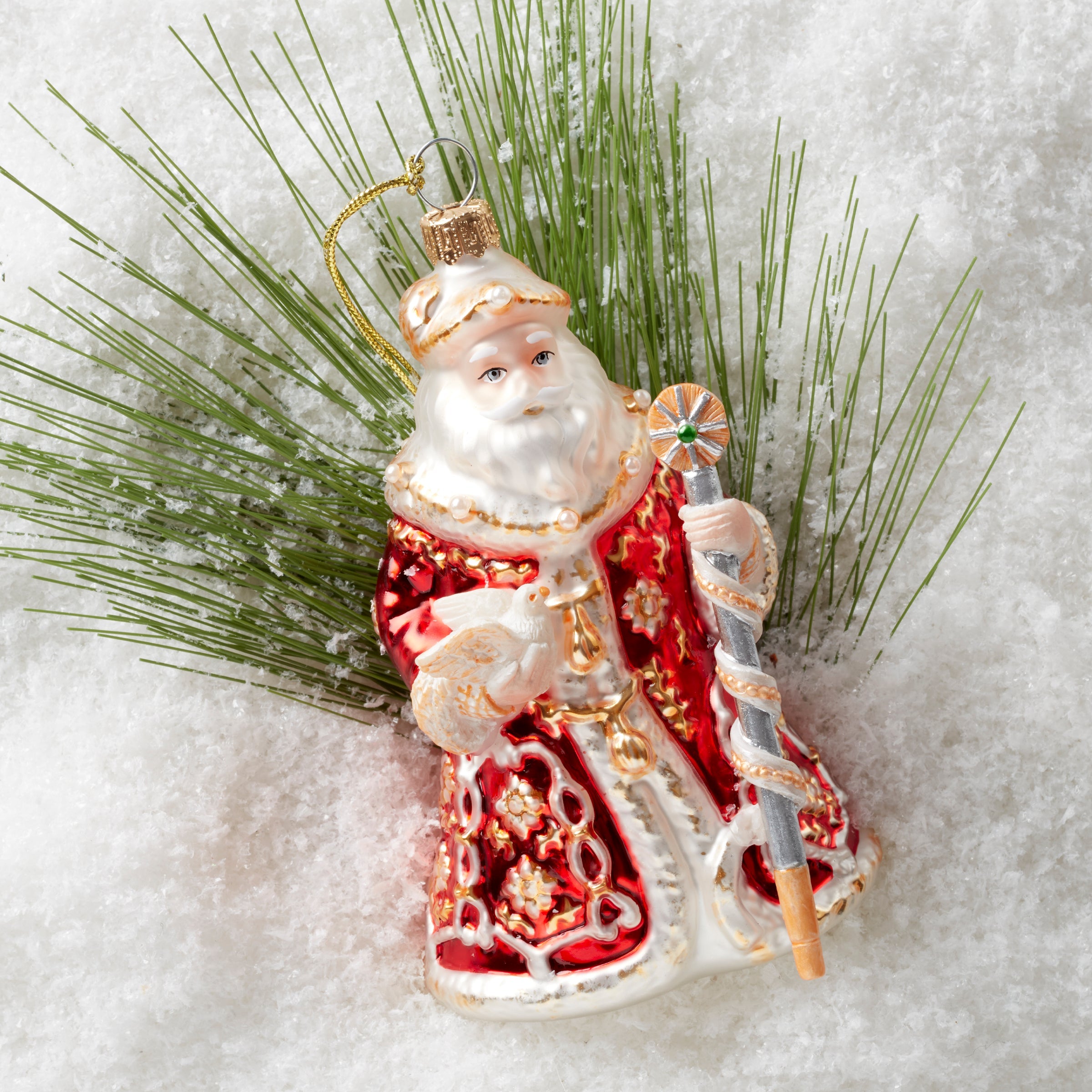 2025 Blown Glass Santa Ornament