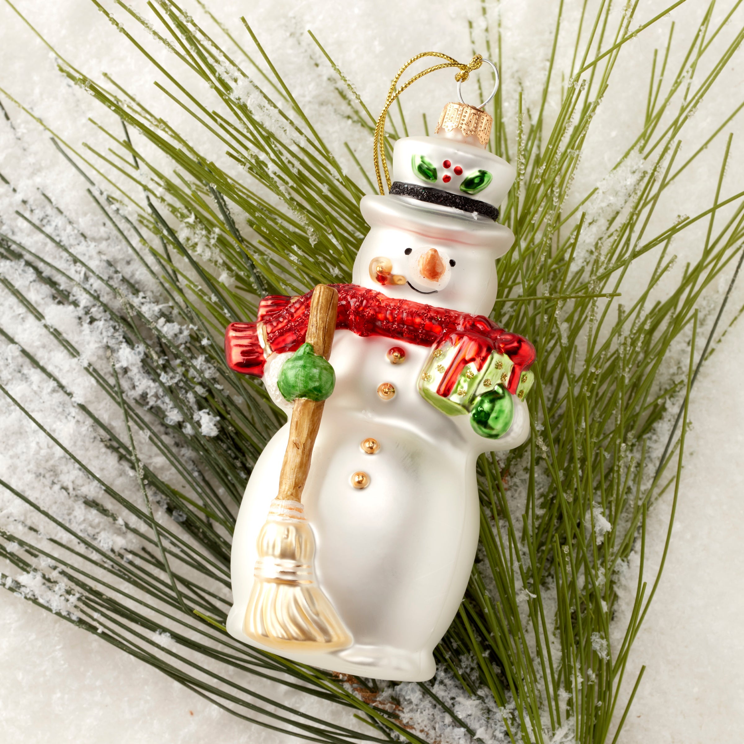 2025 Blown Glass Snowman Ornament