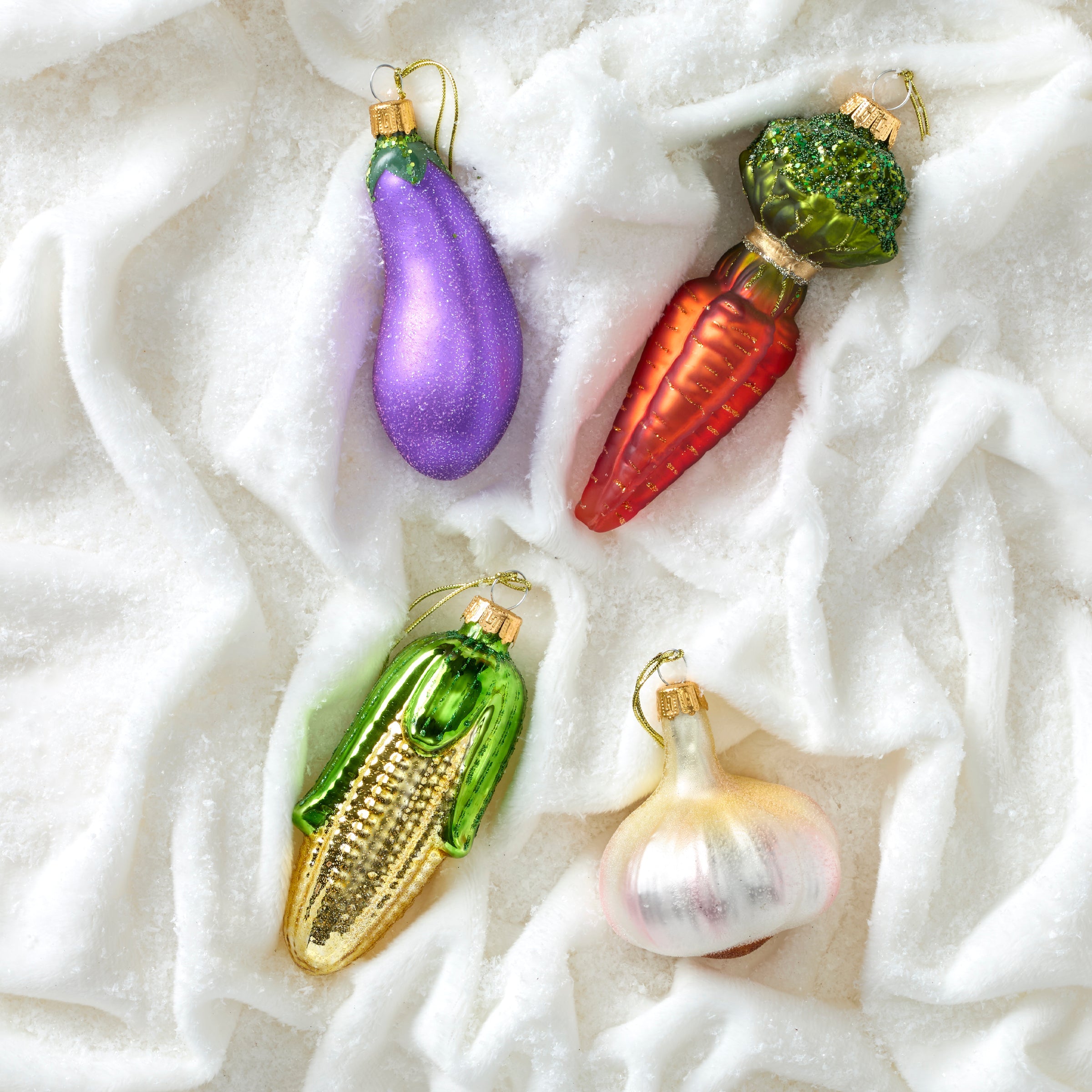Blown Glass Eggplant Ornament