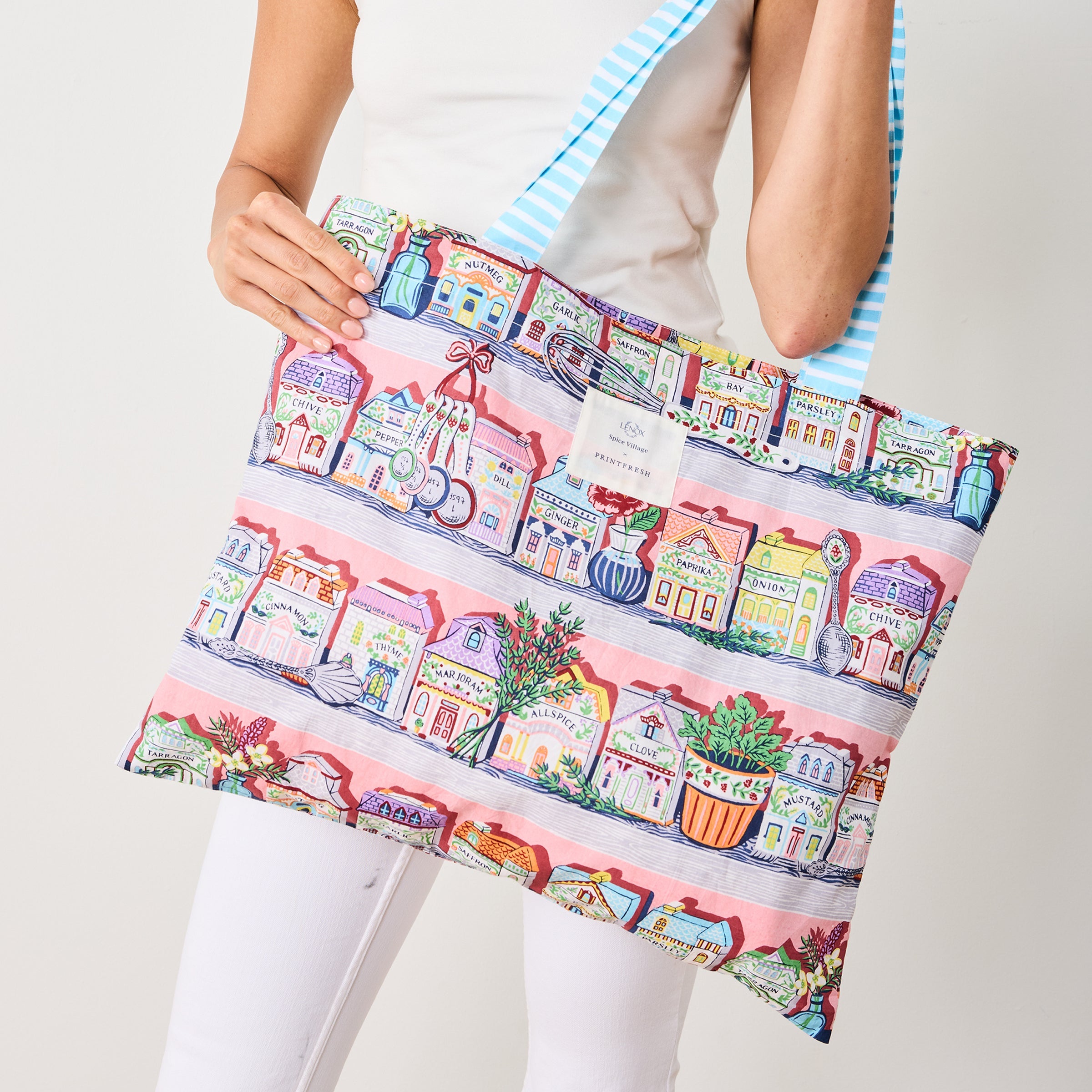 Lenox Spice Village x Printfresh On-the-Go Tote - Pink Kitchen