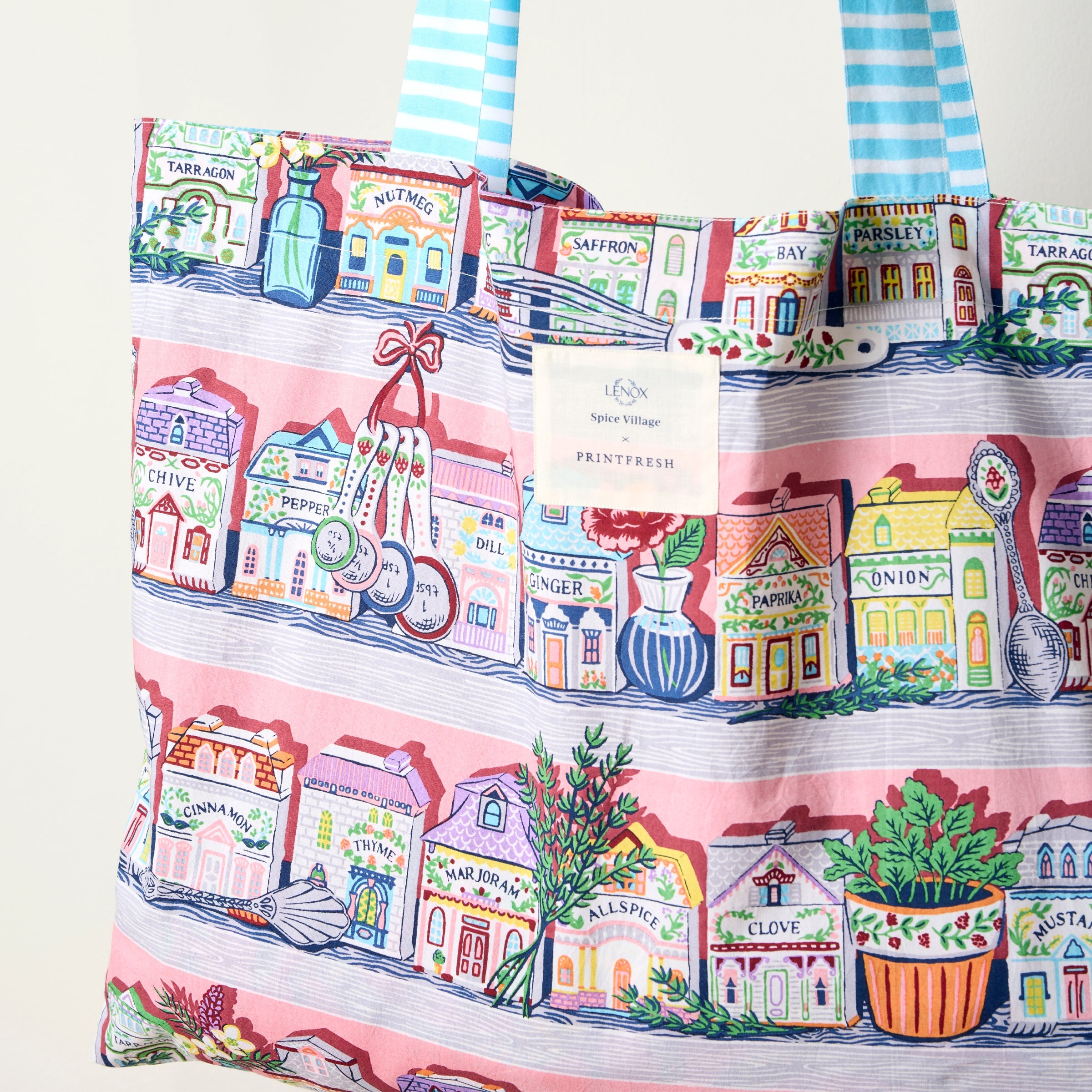 Lenox Spice Village x Printfresh On-the-Go Tote - Pink Kitchen